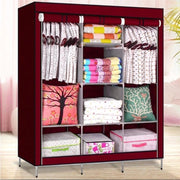 Trade Shop - Armadio Guardaroba Tessuto Appendiabiti Acciaio Smontabile Abiti 3 Ante -