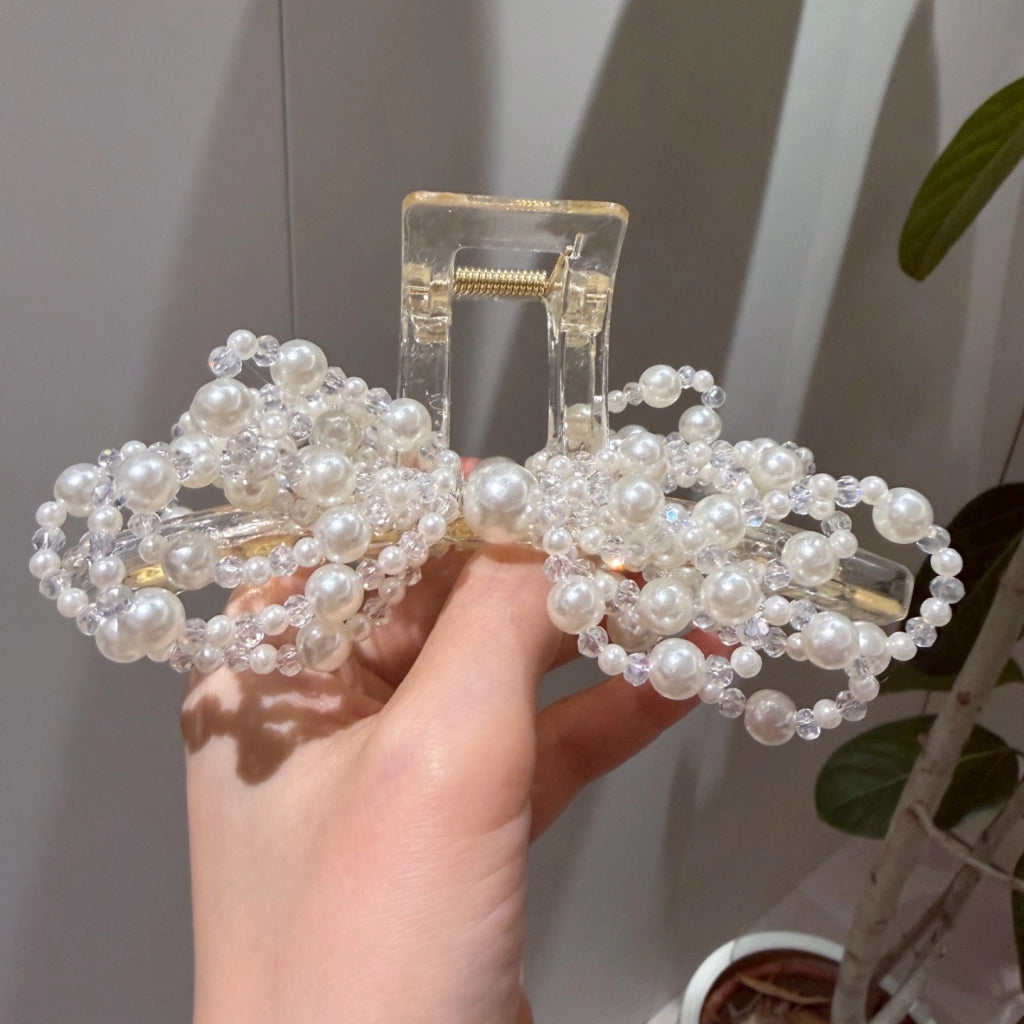 Elegante fermaglio per capelli con fiocco di perle, fermaglio a forma di squalo unico e bellissimo, nuovo accessorio per capelli di alta gamma 2026.