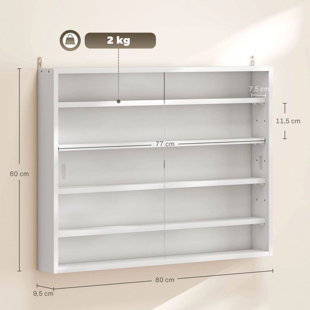 Libreria a muro ¨C zephmum ¨C 80x60x9.5 cm bianco