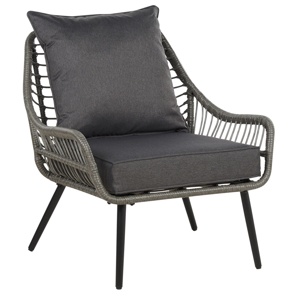 Set da Balcone con Tavolino e 2 Sedie in Finto Rattan Beige con Cuscini da esterno giardino terrazzo balcone