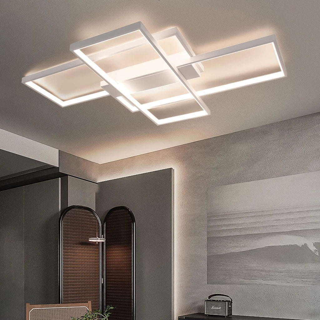 ZMH Lampada da soffitto LED moderna geometrica rettangolare 100cm per soggiorno camera