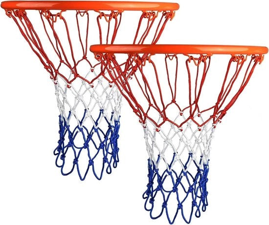 Reti da basket per allenamento outdoor, set da 2 pezzi, per corde da basket con 12 fori, per tutti i meteo