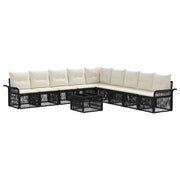 Set Divano da Giardino 10 pcs Nero polyrattan 3434854