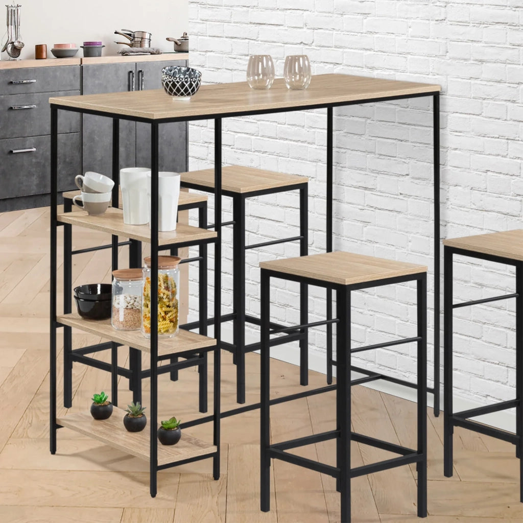 IDMarket - Tavolo alto da bar DETROIT da 2 a 4 persone design industriale