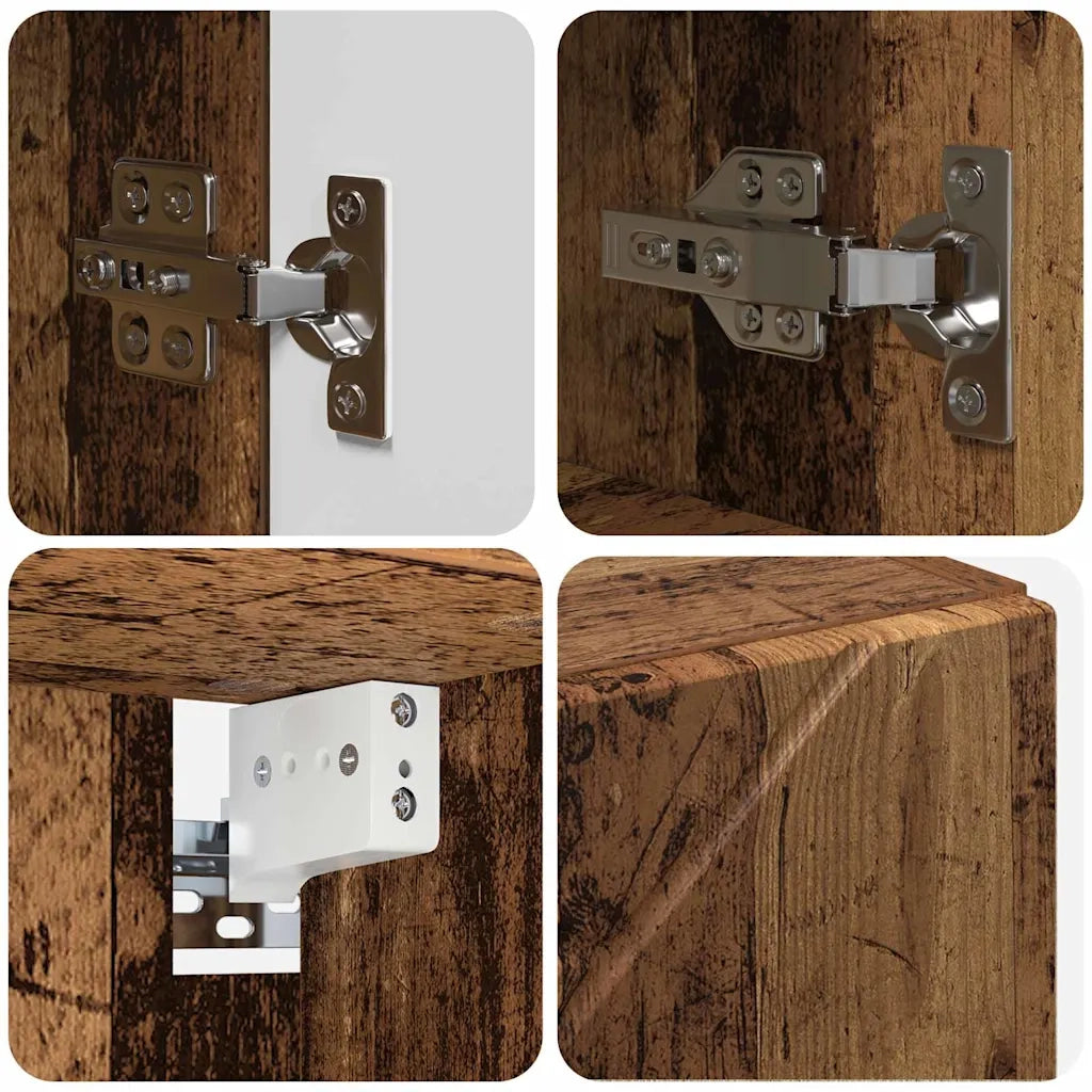 Mobiletto per specchio con porta Legno vecchio 59 x 17 x 55 cm