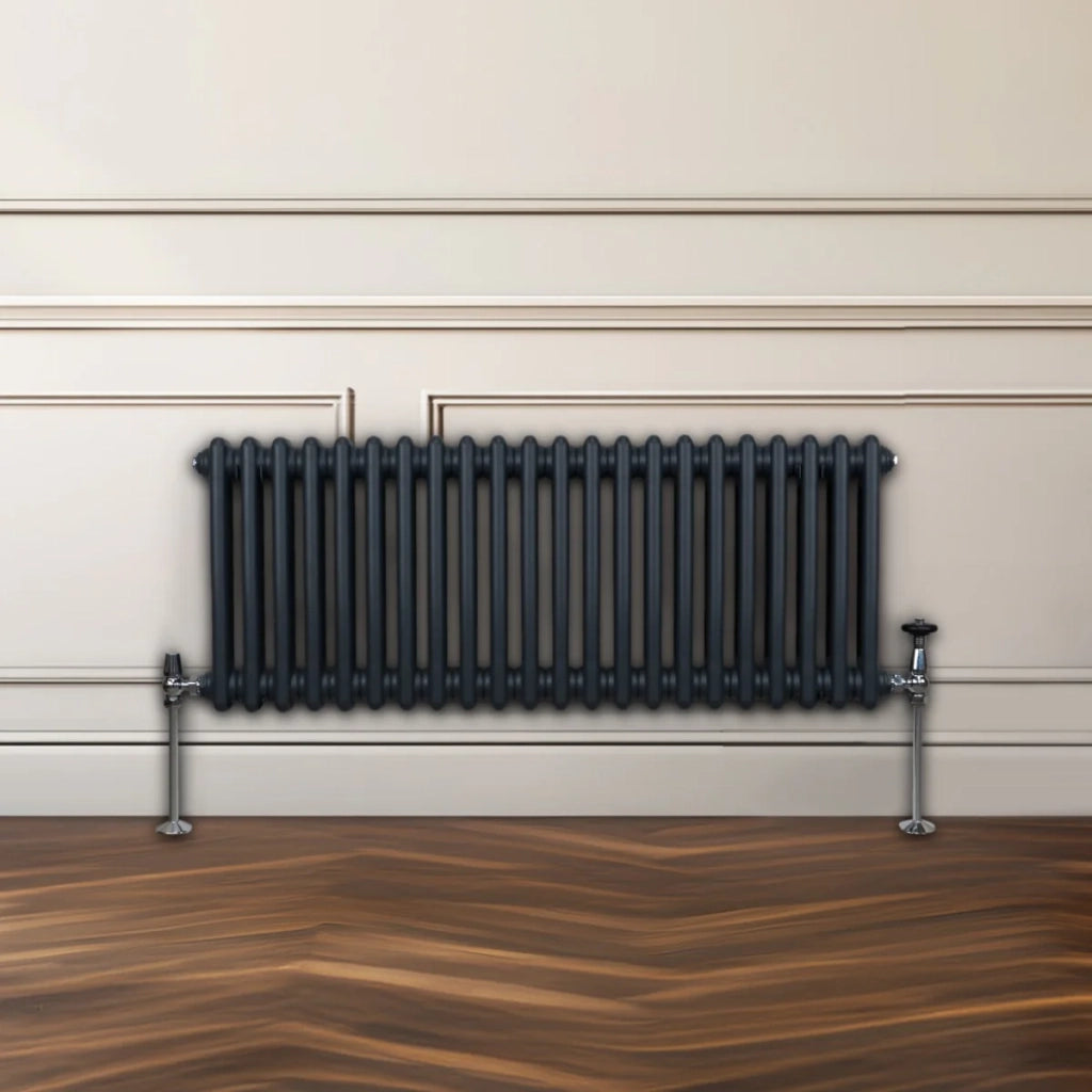 Termosifone Radiatore a 2 colonne per riscaldamento centralizzato orizzontale Grigio Antracite 300 x 1012mm