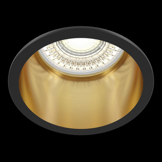 Faretto da incasso Downlight in Alluminio Reif Nero con Oro
