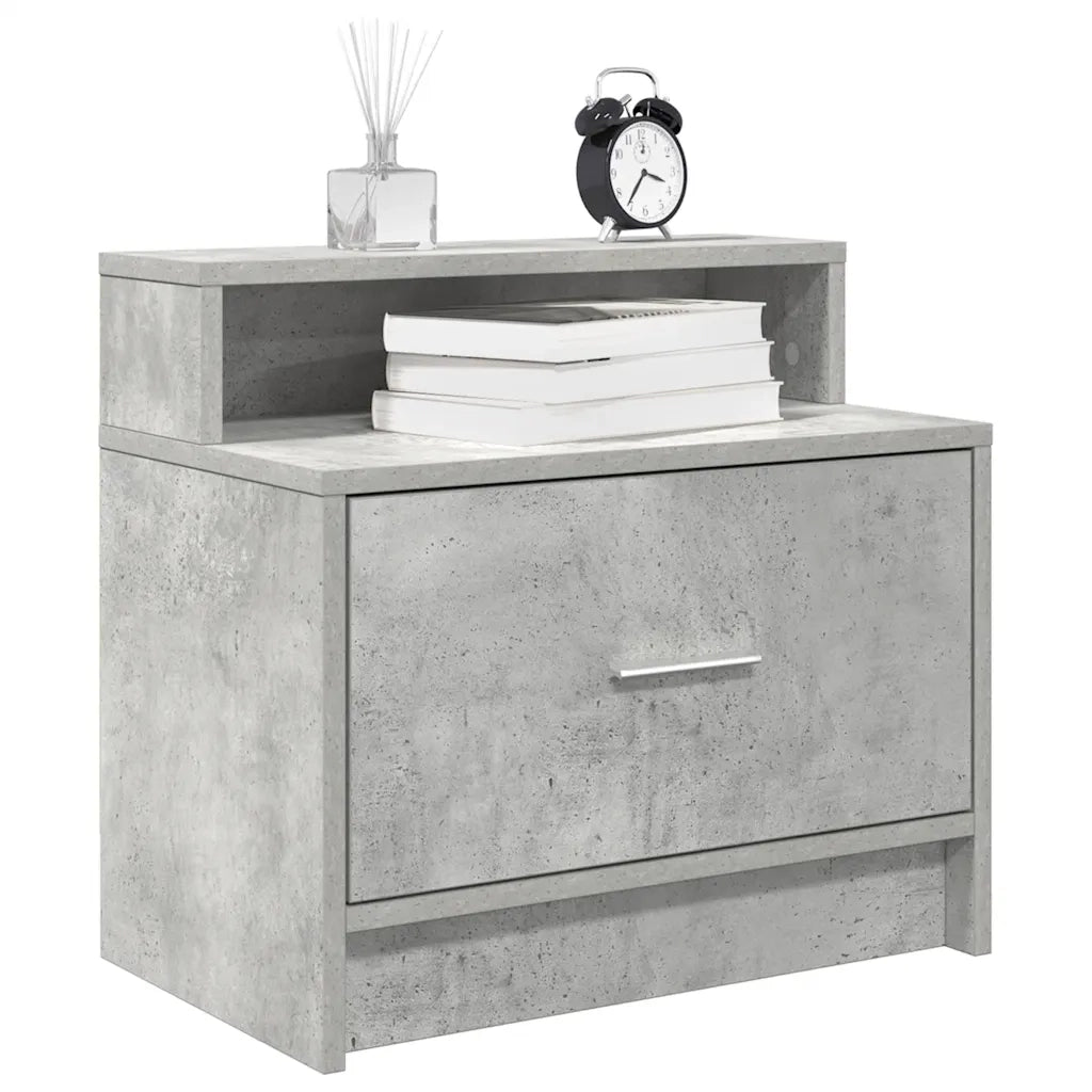Comodino con Cassetto Grigio Cemento 51x31x47 cm 858674