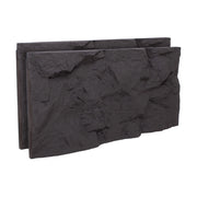 Rushmore - Set 2 pannelli decorativi 3D da parete 120x60x9 cm effetto pietra in PU Grigio Antracite
