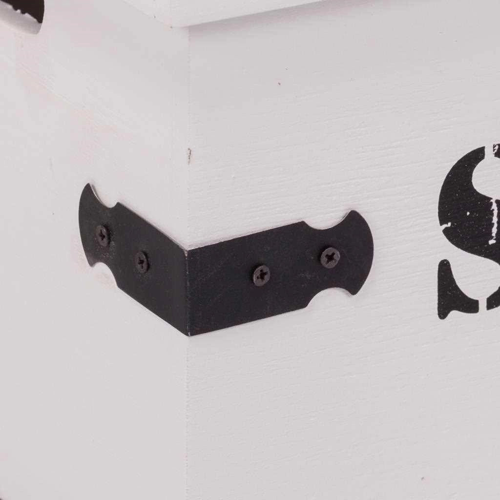 Set di due scatole in legno laccato bianco