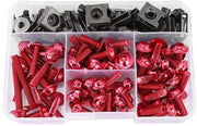 Set di viti a motore 177 pezzi - Alluminio - Viti a cup a 5/6 mm - Copertura decorativa - Universale per biciclette da sport - Viti a motore