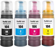 Compatibili con Epson 104 - Multipack 4 pezzi - Adatti per ET-2710/ET-2711/ET-2712 - Alta Qualità - Stampate affidabili - Caricatori di inchiostro
