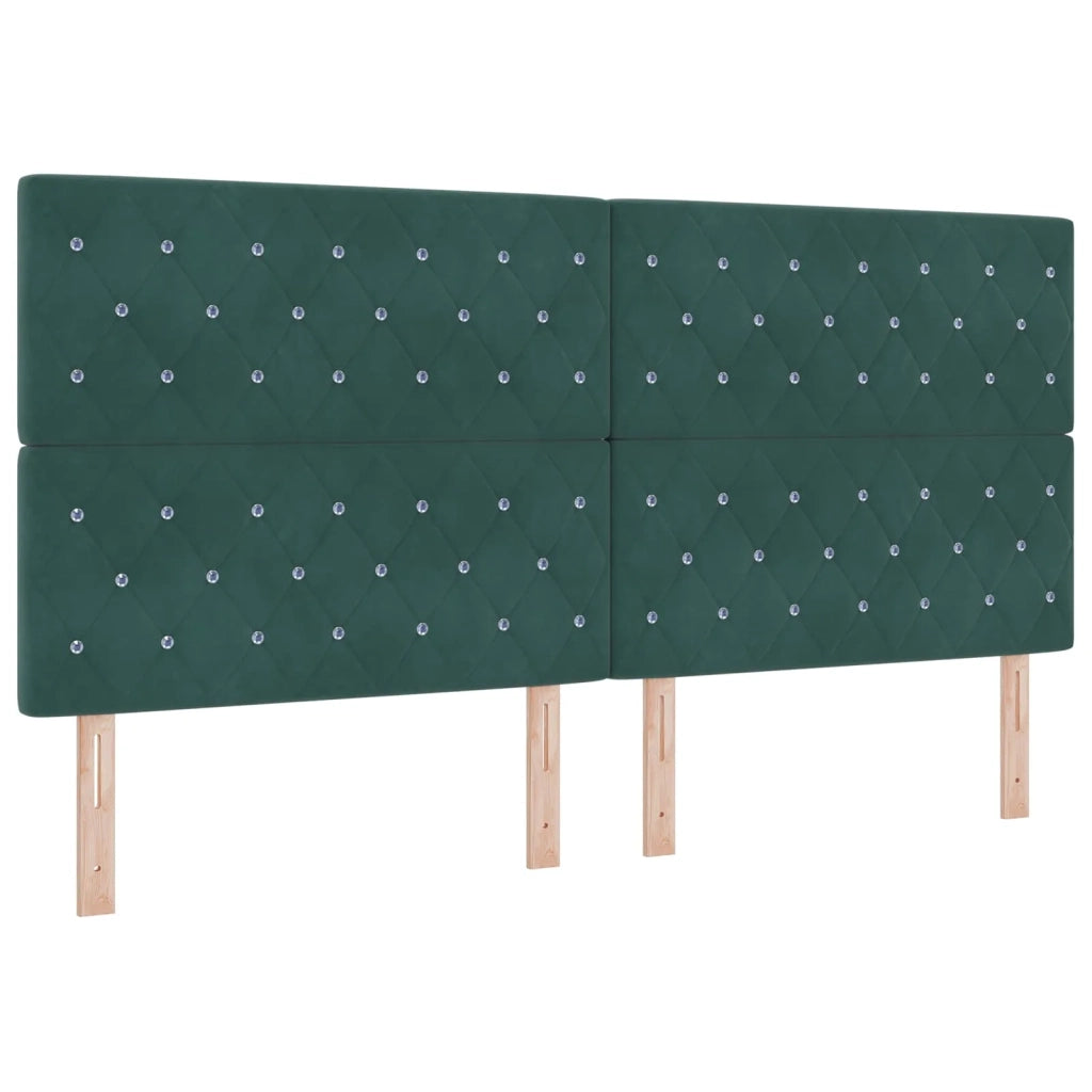 Letto ottomano con materasso 2 pz Verde Scuro Velluto 3457905