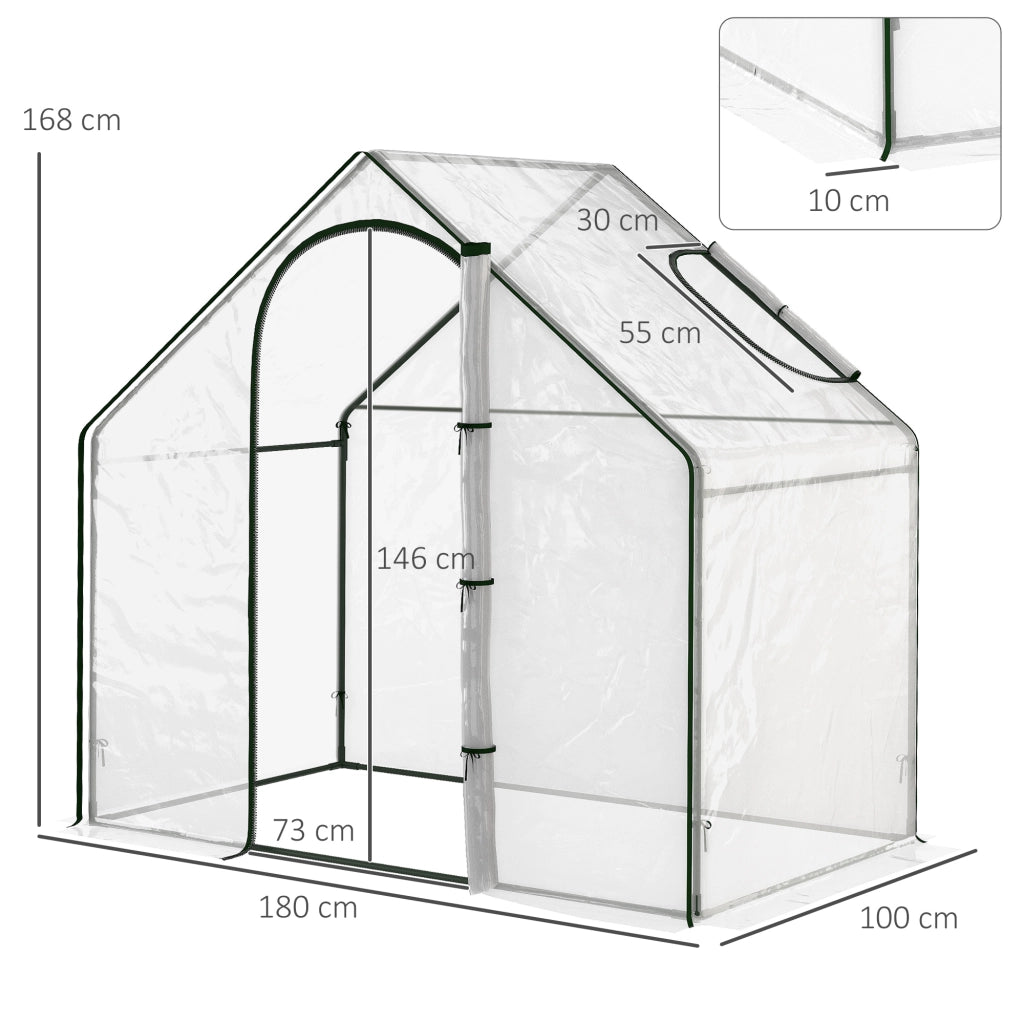 Serra da Giardino per Balcone e Terrazza ¨C zephmum ¨C Verde Trasparente 180x100x168 cm
