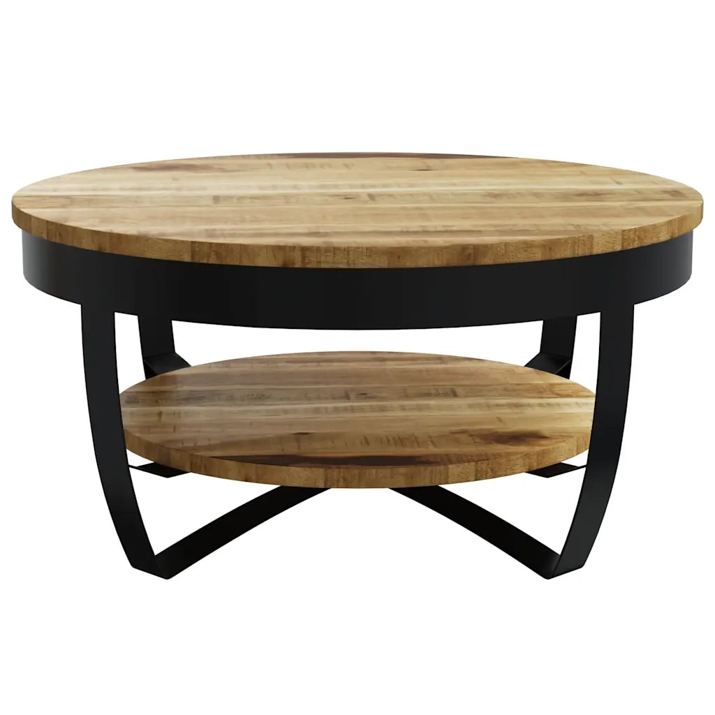 Tavolino da Salotto-Tavolino da soggiorno in Legno Massello Grezzo di Mango 65x32 cm