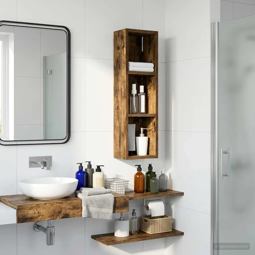 Armadio da bagno a muro Quercia Affumicata 20 x 14 x 70 cm 889299