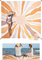 Tenda da picnic extra grande - Asciugabile coperta per campeggio - Coperta da spiaggia - Tenda da picnic impermeabile - Coperta da esterno - Mat di spiaggia imbottita - Sole - 210 x 200 cm