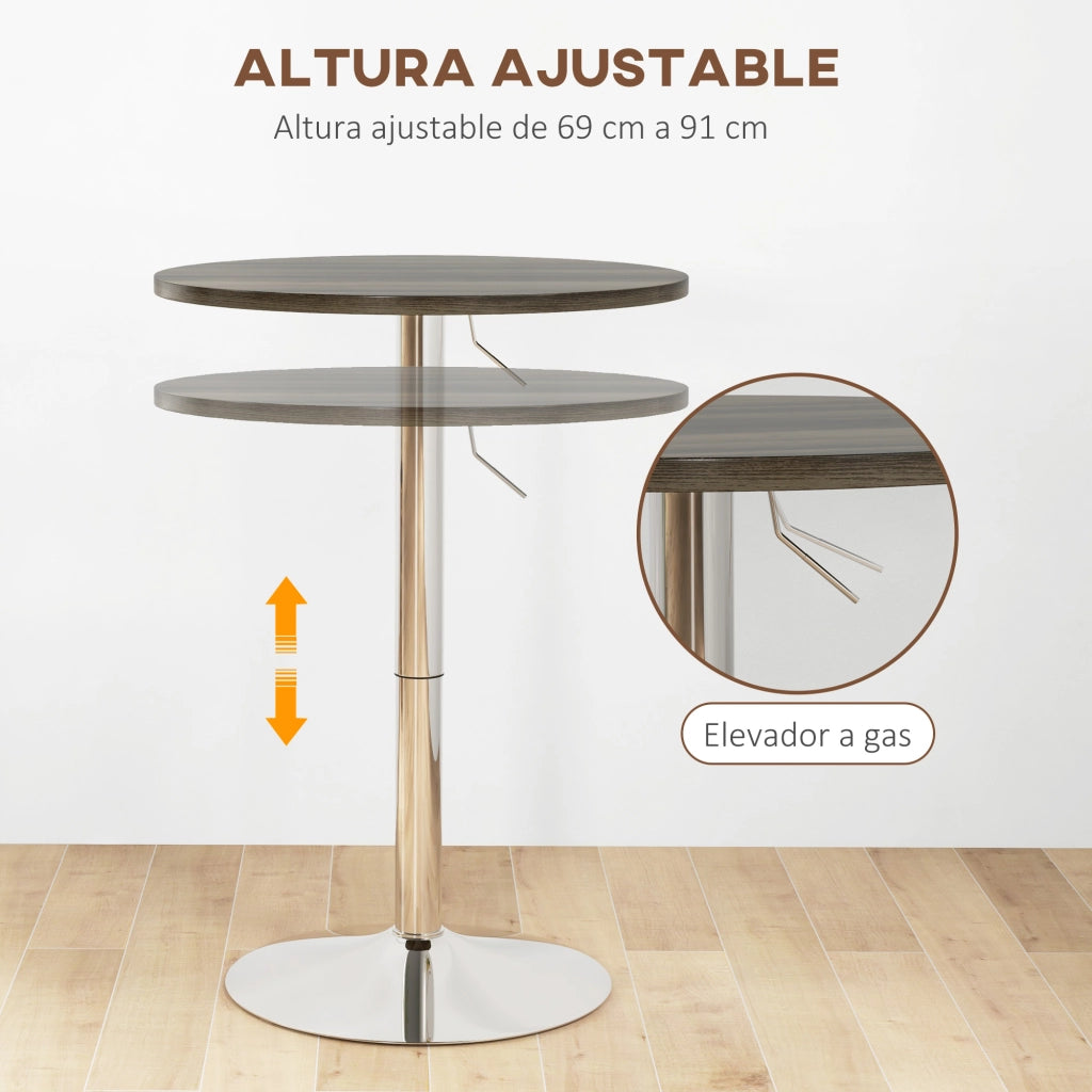 Tavolo da pranzo rotondo allungabile per 2 persone ¨C zephmum ¨C legno noce 60x60x91 cm