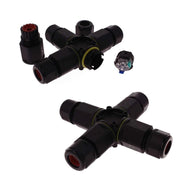 2 Connettori Giunta X IP68 Senza Viti 3 Posti per Cavo Elettrico 6 12mm 122x30mm