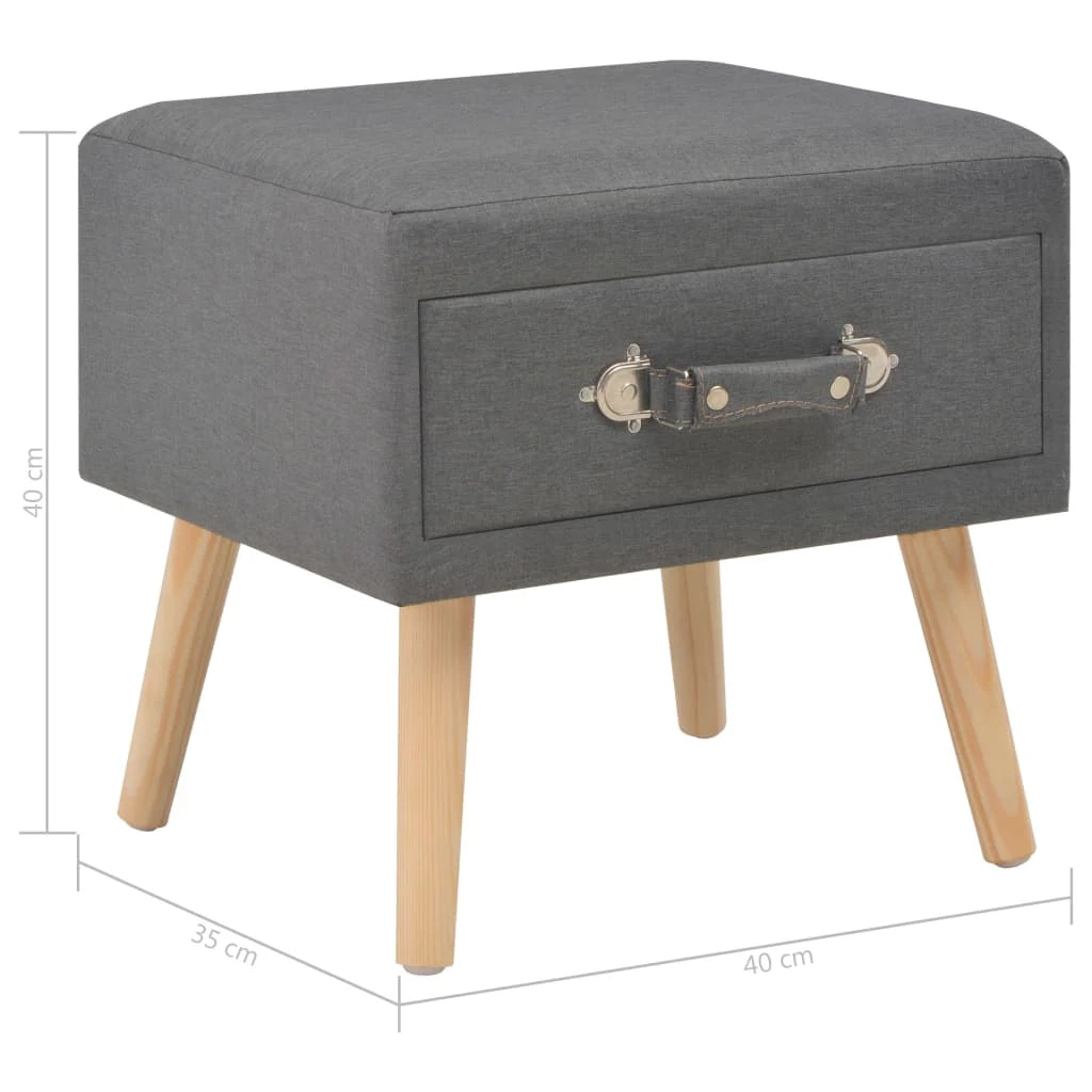 Comodino comodino cassettiera armadio mobili camera da letto 2 pz tessuto grigio scuro 40x35x40 cm 1402114