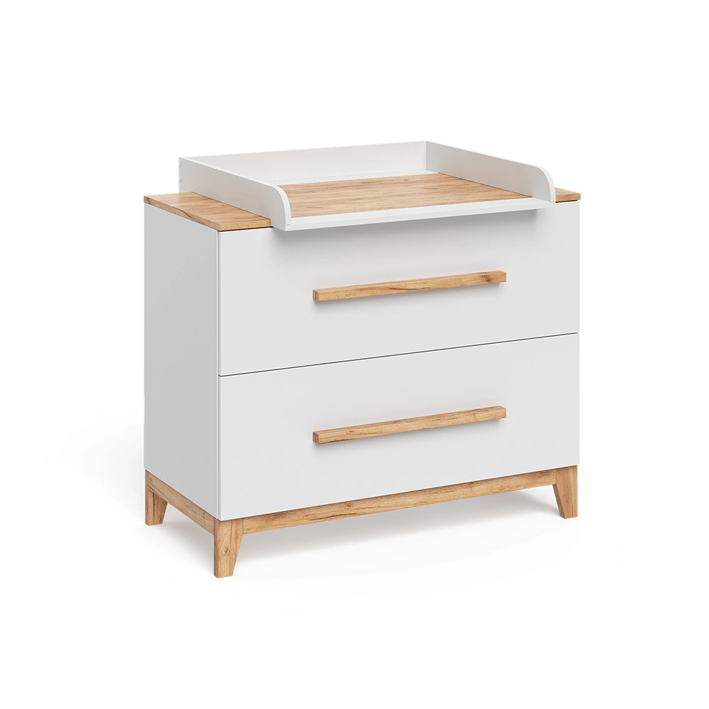 Vitalispa Fasciatoio Bianco/Artisan 108 x 98 cm con 2 cassetti