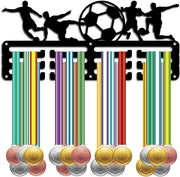Medagliere per Calcio - Sostegno per Parete per 40+ Medaglie - Decorazione per Camera - Regalo per Calciatori