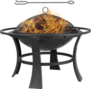 Piatto per il fuoco con coperchio - Griglia - Piatto per BBQ - Fornello per fuoco - Piatto multifunzionale per BBQ - Nero - 68x50 cm