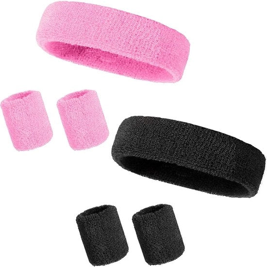 Set di Bende di Sudorazione da 6 - Bende per la Testa - Bende per Capelli da Sport - Maniche di Coton - Adesivi - Multifunzionali - Bende da Sport