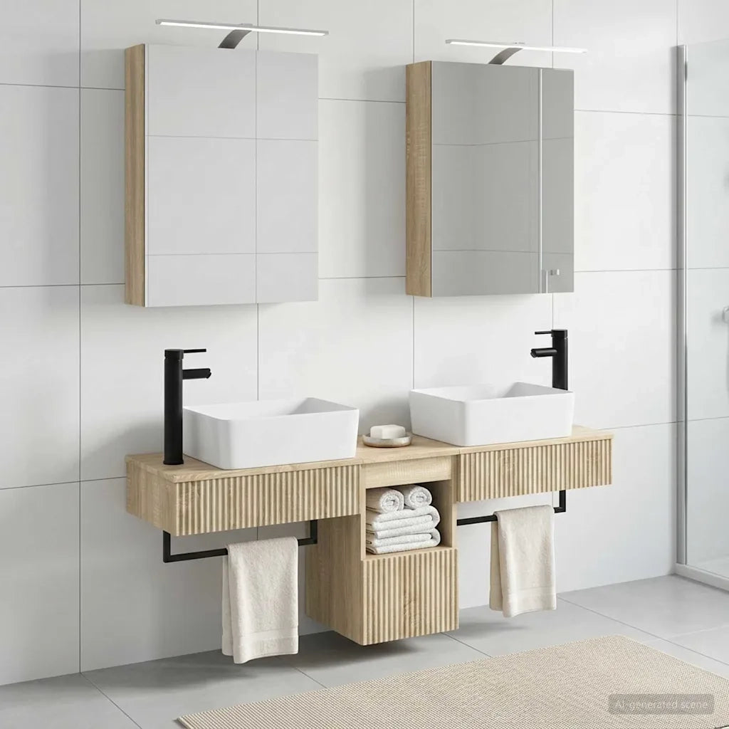 Set di Armadi da Bagno 5 pcs Rovere Sonoma 50 x 14,5 x 70 cm 3406313