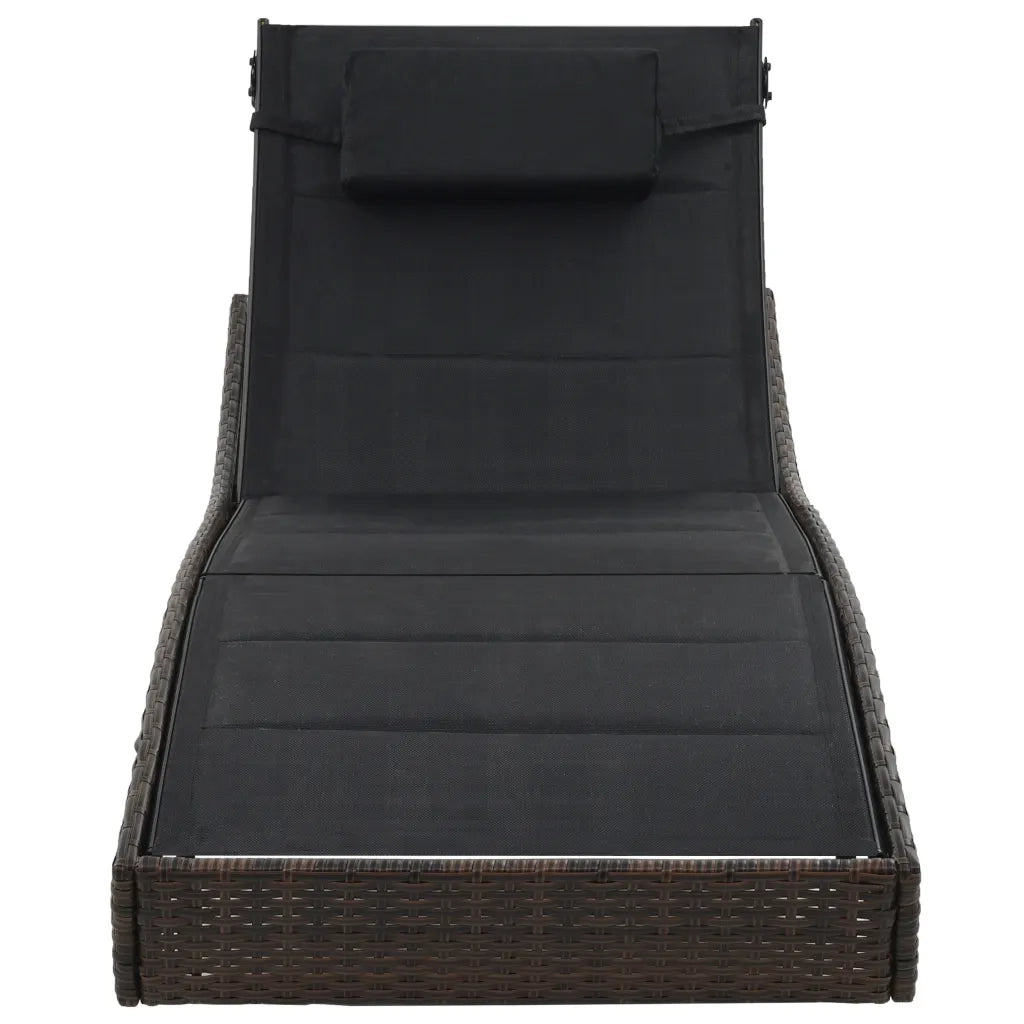 Lettino Prendisole | Sdraio da giardino | Lettino da sole in Polyrattan e Textilene Marrone