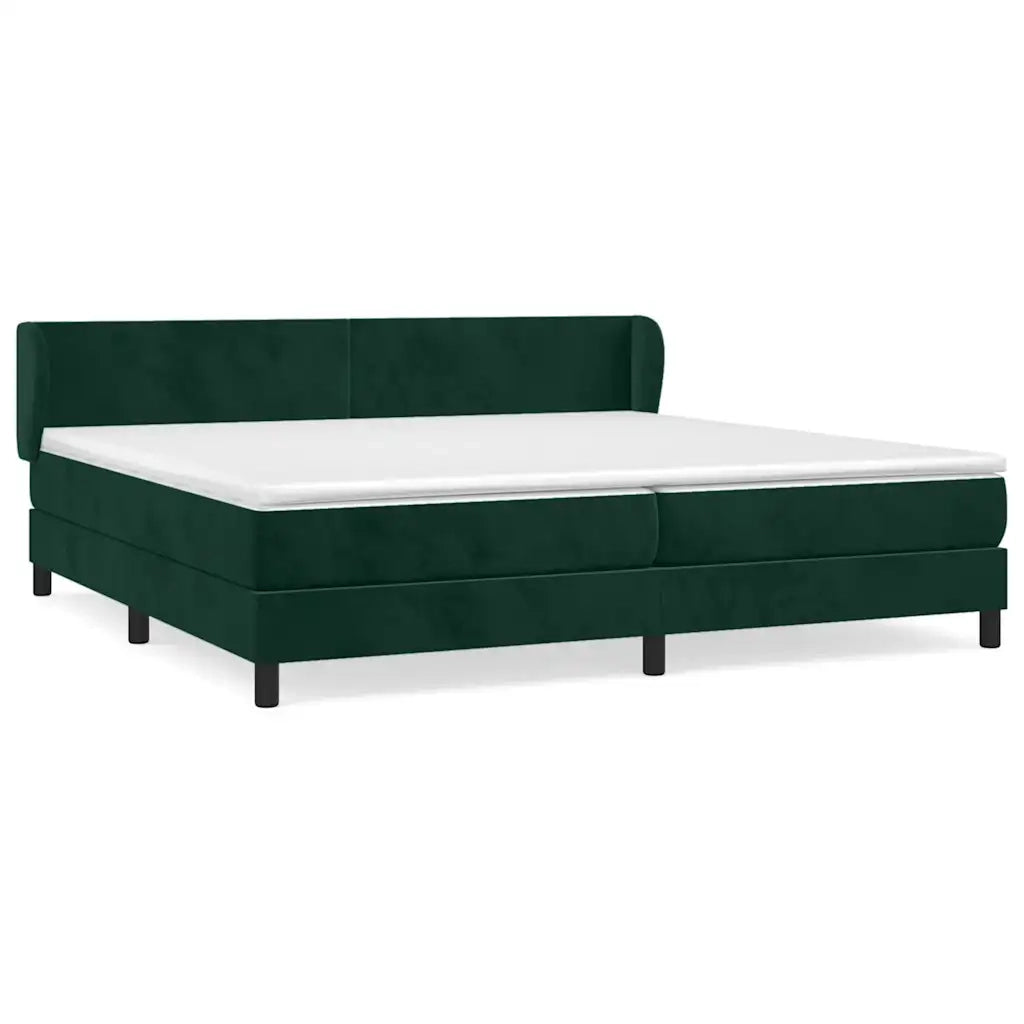 Giroletto a Molle con Materasso Verde Scuro 200x200 cm Velluto 3127394