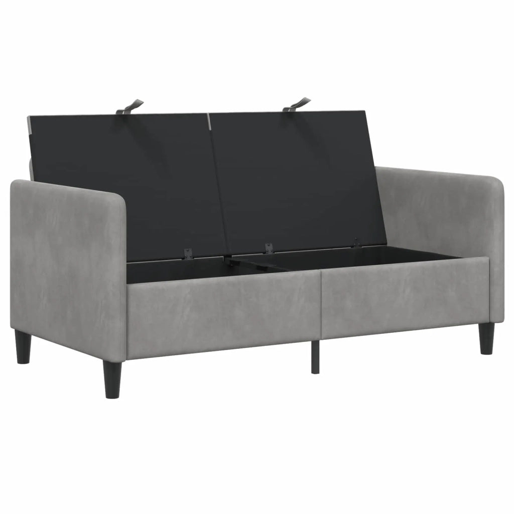 Divano con Storage Grigio Chiaro 152 x 78 x 87 cm Poliestere 42036933