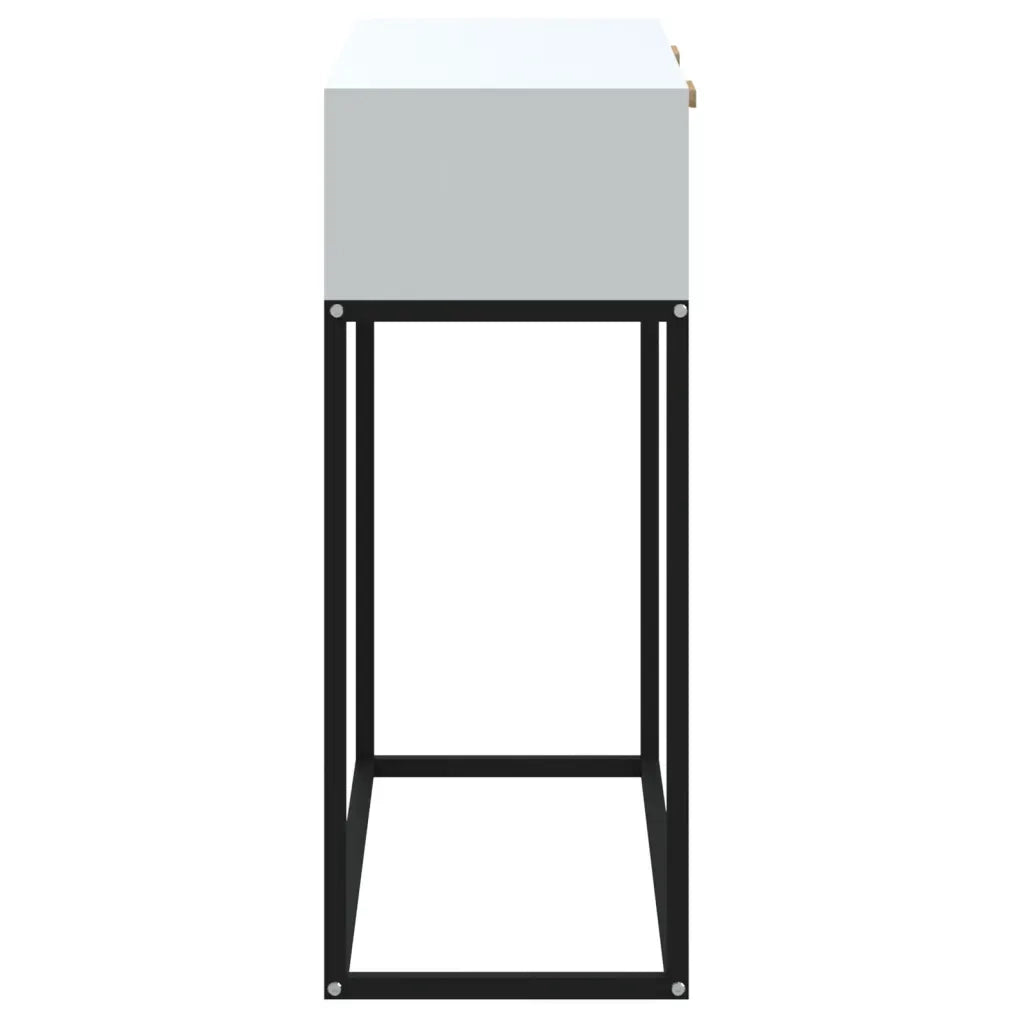 Tavolino Consolle | Tavolo d'Ingresso Bianco 80x30x75 cm Legno Multistrato e Ferro