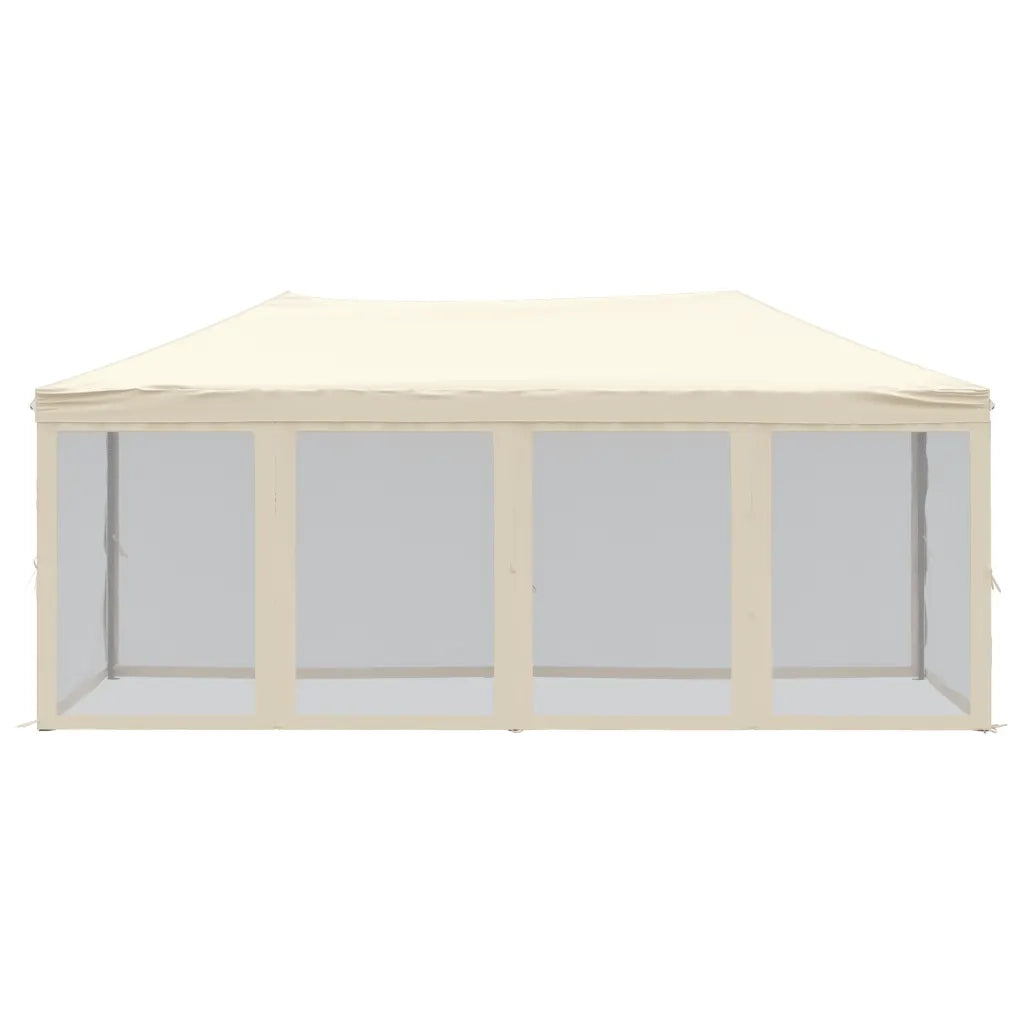 Tenda per Feste Pieghevole con Pareti Laterali Crema 3x6 m 93550