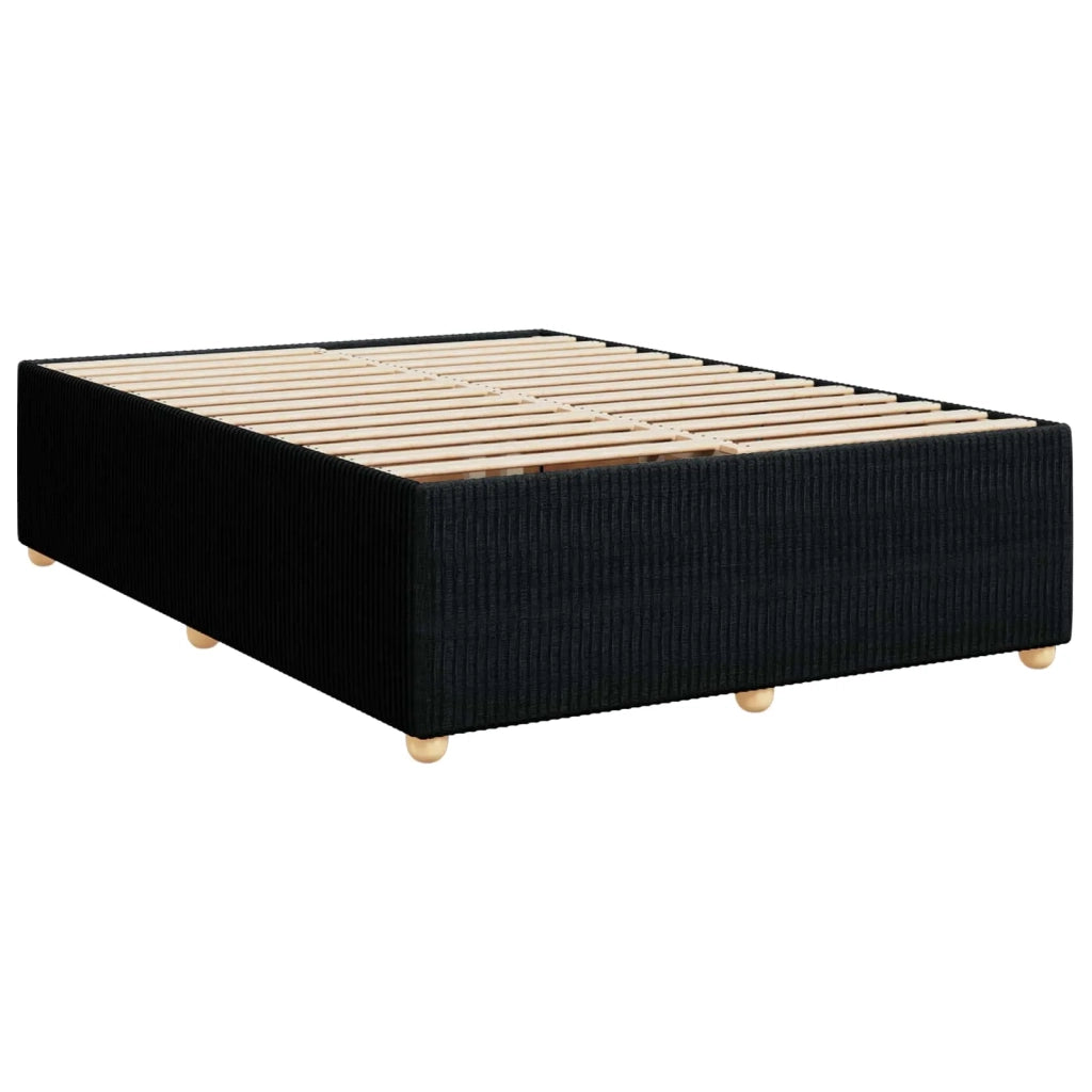 Letto Box Spring LED con Materasso Nero 140 x 190 cm Tessuto 3455862