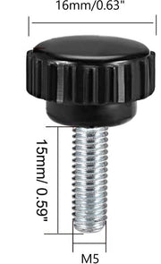 Accessori per tornio - Maniglia a vite a dado M5 x 15mm - 6 pezzi - Accessori per tornio - Materiale bakeliet/karbonio - Resistente allo scorrimento/Corrosione resistente - Maniglia a mano