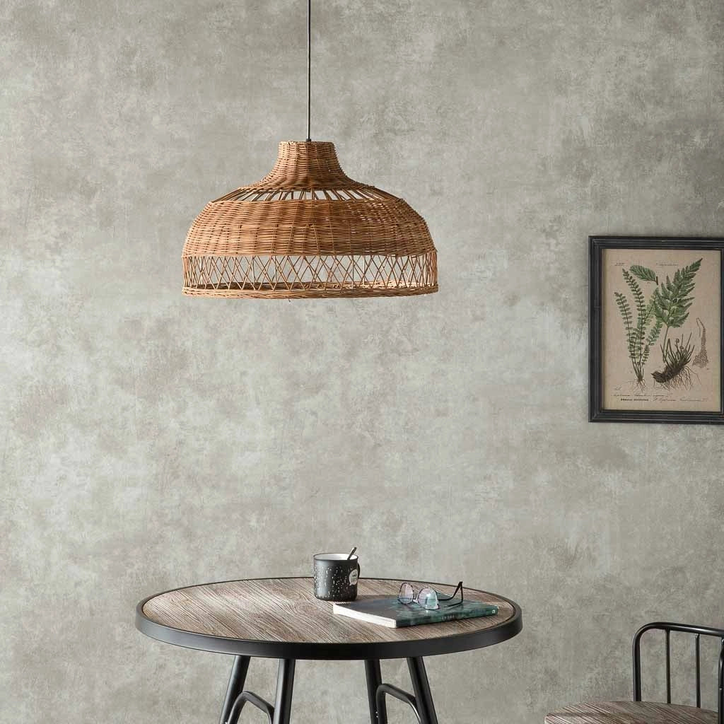 Plafoniera in rattan marrone 50x50x30h cm