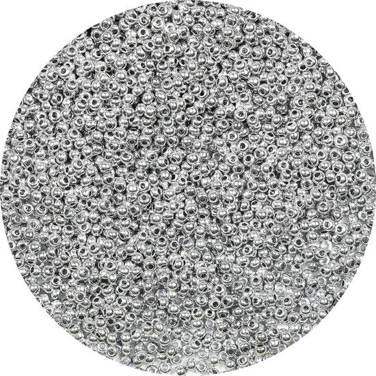 Kralen in acciaio inossidabile da 2 mm, argento, 9000 pezzi, 100 gram, 12/0 piccoli kralen per la creazione di gioielli, orecchini, bracciali, collane.