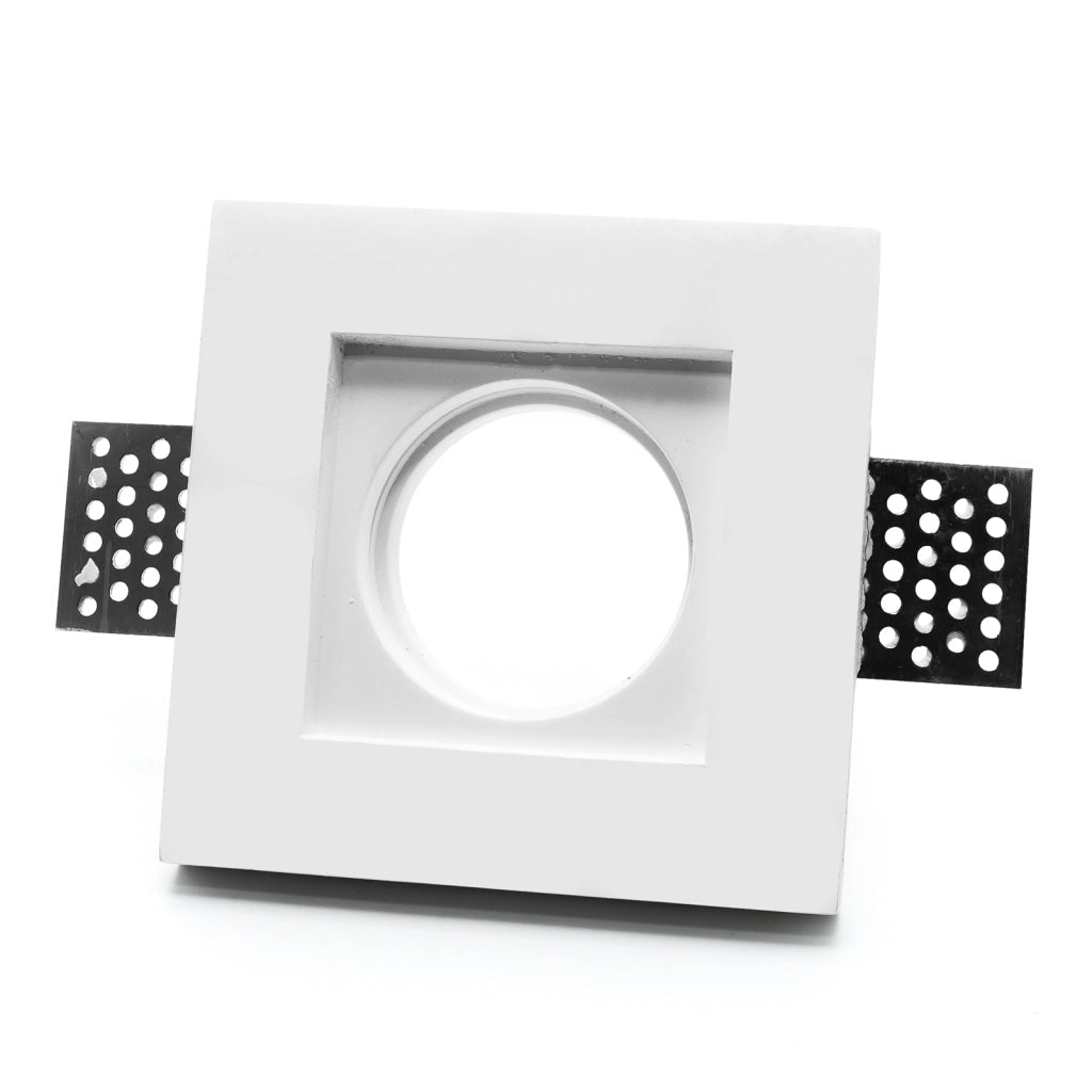 Porta faretto gesso slim 30mm bianco incasso quadrato foro 103x103mm GU10 GU5.3