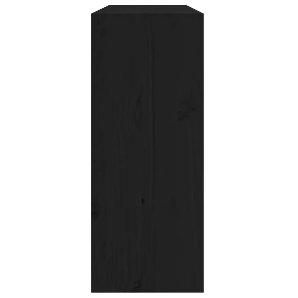 Portabottiglie Nero 62x25x62 cm in Legno Massello di Pino