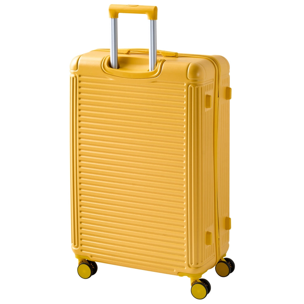 Set di 3 valigie giallo in materiale sintetico con ruote silenziose in ferro e cerniera antifurto 3 misure Lucchetto TSA Comodità