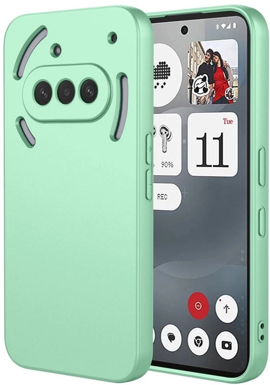 Case per Nothing Phone 3a - Bumper in Silicone - Verde chiaro - Antiscratch - Protezione shock - Cuscino in TPU