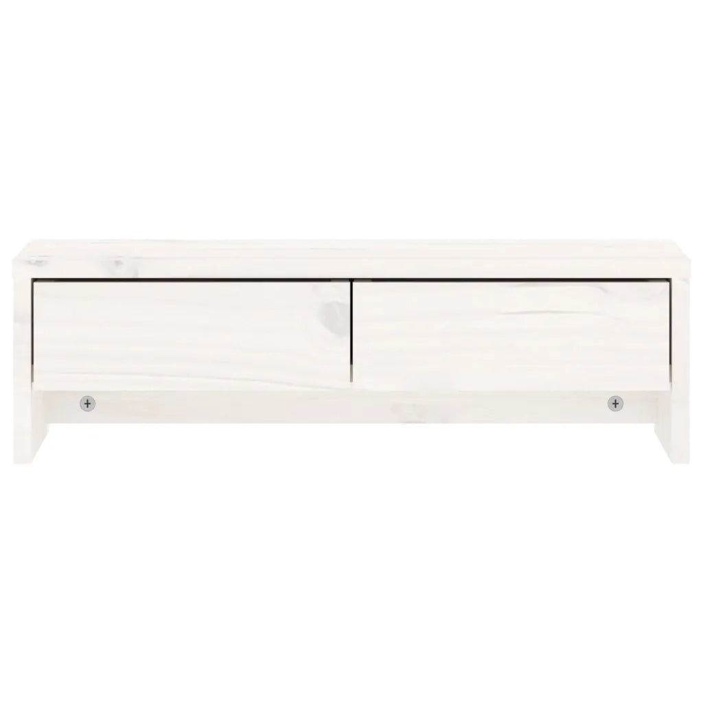 Supporto per Monitor Bianco 50x27x15 cm Legno Massello di Pino 813955