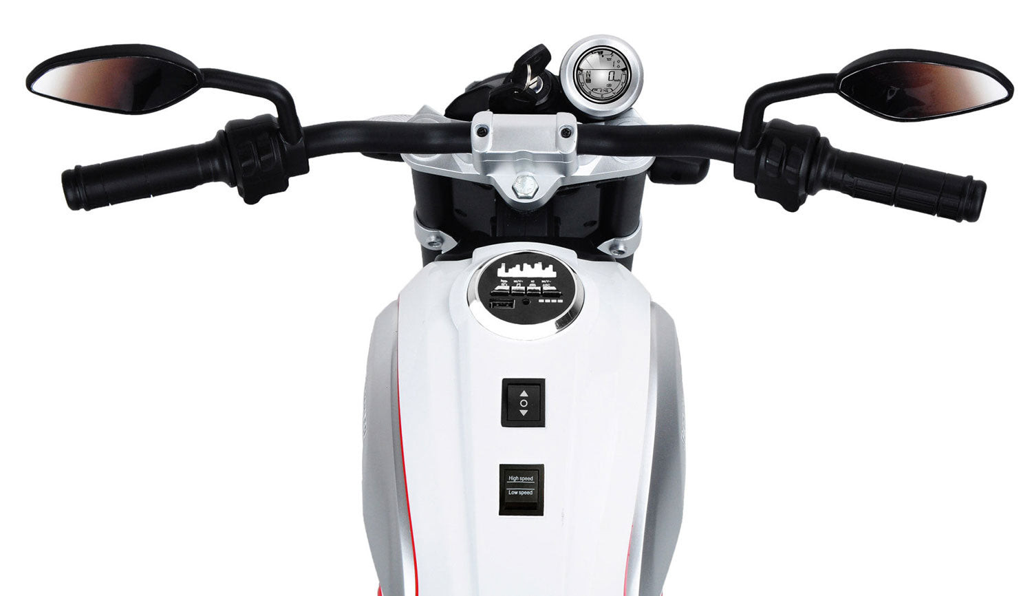 Moto Elettrica per Bambini Licenza Ufficiale Ducati Scrambler 12V 3,5Ah Bianco