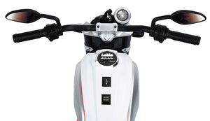 Moto Elettrica per Bambini Licenza Ufficiale Ducati Scrambler 12V 3,5Ah Bianco