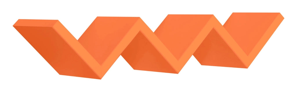 Mensola da Parete Libreria Zigzag 56x15,5 cm in Fibra di Legno Saetta Arancio