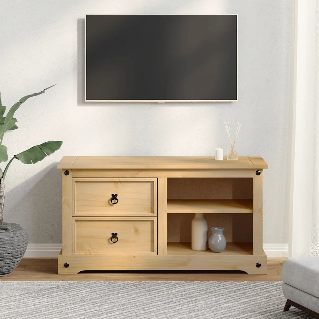 Mobile TV | Armadietto TV | Mobile Porta TV Corona 100x40x52 cm in Legno Massello di Pino