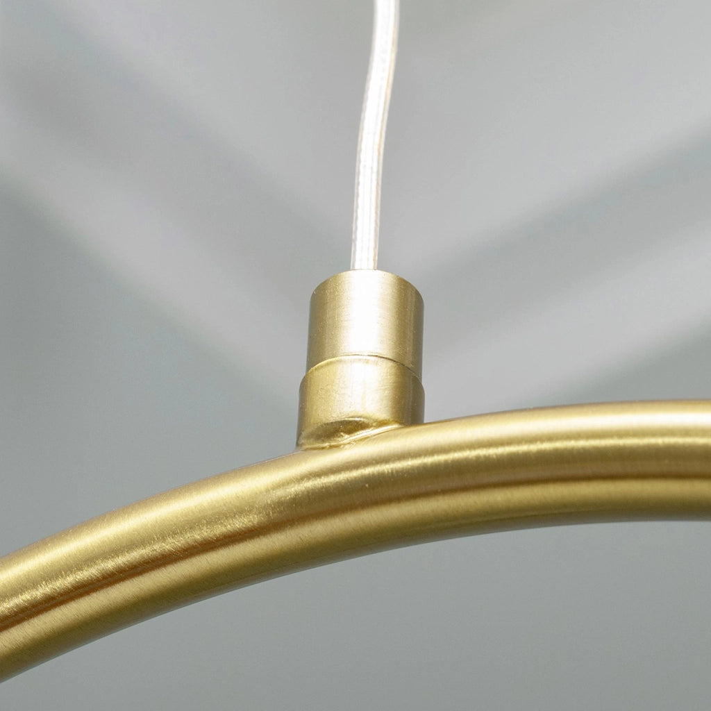Lampadario bronzo sospensione LED cerchio pendente G9 paralume globo vetro luce tavolo cucina soggiorno ristorante 230V