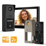 Videocitofono Smart Extel Digital Connect Wi-Fi, 7 Pollici Touch Monitor, 2 fili, Visione Notturna, Apertura da remoto + Cover Esterna Color Titanio