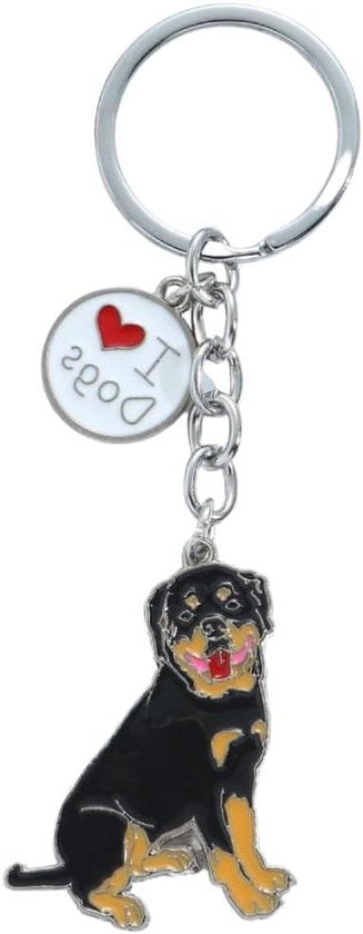 Accessorio per tas metallico con forma di cane Rottweiler